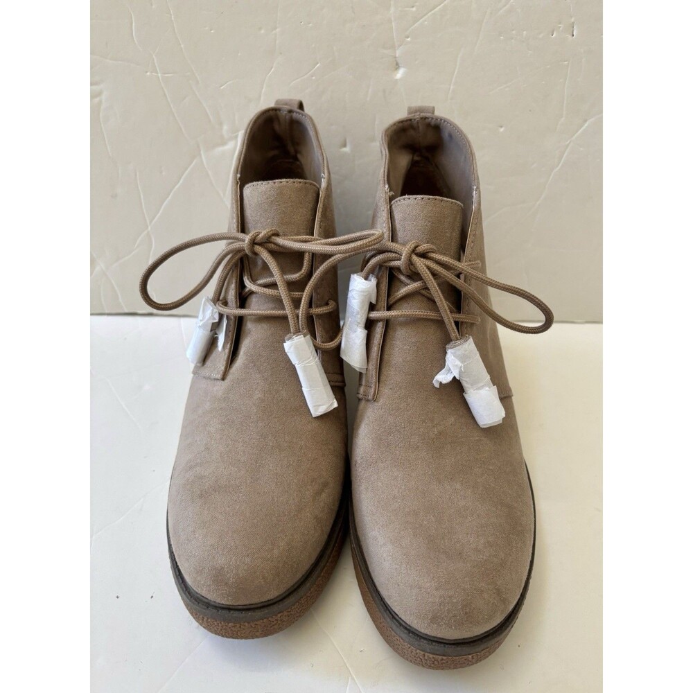 Dr Scholls Women shoes Aurora Wedge Ankle Boots Mocha taupe Size 9.5 M Bootie